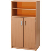 Kast met dubbele deuren en acryl achterwand