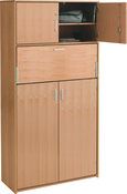Kast met werkplek beukenhout fineer