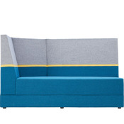 Bank vijfhoek armleuning links ZH 43cm - middelhoge rugleuning Stof