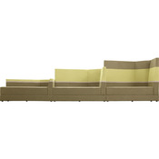 Bank vijfhoek armleuning links ZH 43cm - middelhoge rugleuning Stof