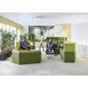 Bank vijfhoek armleuning links ZH 43cm - middelhoge rugleuning Stof