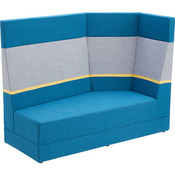 Bank vijfhoek armleuning rechts ZH 43cm - hoge rugleuning Stof