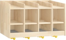 Dubbele schap open met haken 80cm - 4 vakken