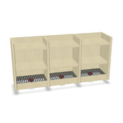 Dubbele schap open met haken 90cm - 3 vakken