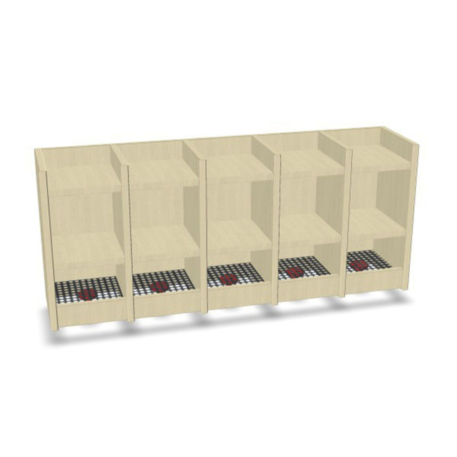 Dubbele Schap Open Met Haken 99,5cm - 5 Vakken
