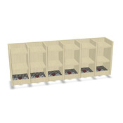 Dubbele schap open met haken 120cm - 6 vakken