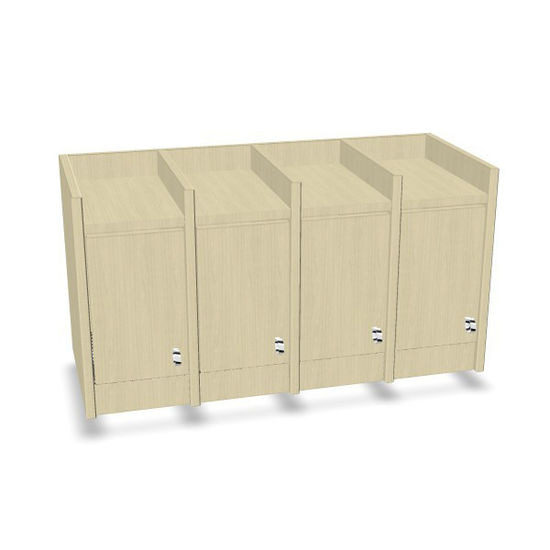 Dubbele Schap Met Deuren En Haken 80cm - 4 Vakken