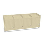 Dubbele schap met deuren en haken 120cm - 4 vakken