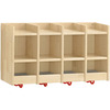Dubbele schap open met haken 80cm - 4 vakken