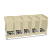 Dubbele schap open met haken 99,5cm - 5 vakken
