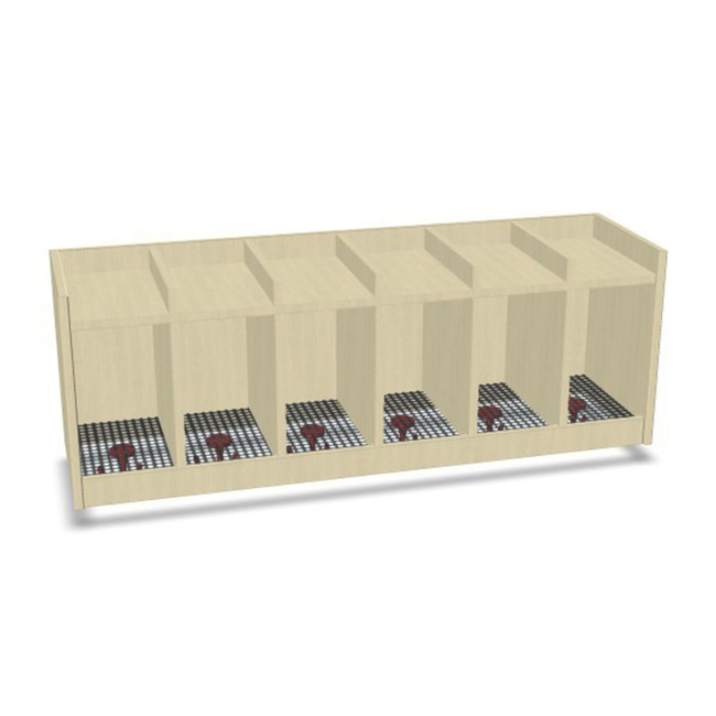 Dubbele Schap Open Met Haken 120cm - 6 Vakken