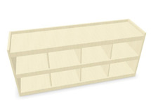 Hangrek met haken 120cm - 8 vakken - 8 haken