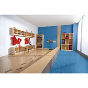 Zitbank met vakken kleuterschool 80cm - 4 vakken