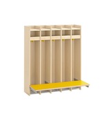 Muurgarderobe met zitplaats 100,75cm - 5 velden