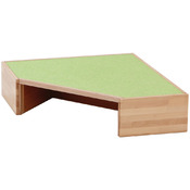Hoekpodium, klein, met tapijtbekleding