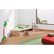 Hoekpodium, klein, met tapijtbekleding