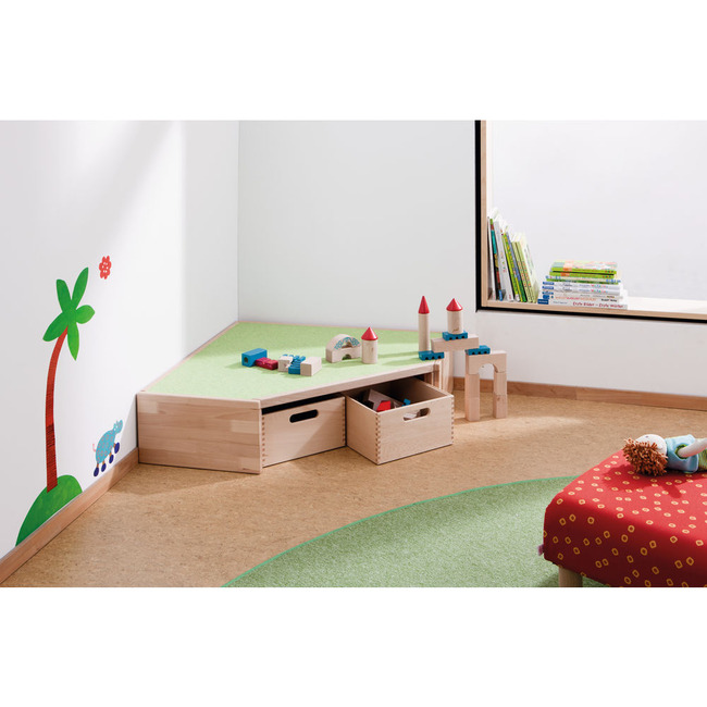 Hoekpodium, Klein, Met Tapijtbekleding