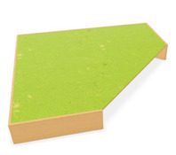 Hoekpodium, groot, met linoleumbekleding