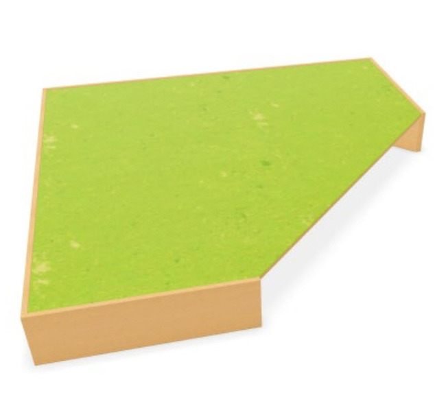 Hoekpodium, Groot, Met Linoleumbekleding