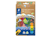 Potloden - kleurpotloden - Staedtler Noris Colour Jumbo - driehoekig - dik - etui - set van 12 assorti
