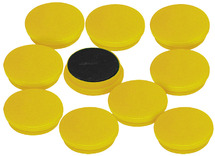 Magneten - 3 cm diameter - geel - set van 10