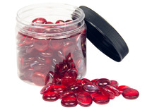 Loose parts - transparante glasstenen - rood - set van 680 gr