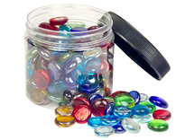 Loose parts - transparante glasstenen - mix - set van 680 gr