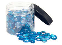 Loose parts - transparante glasstenen - turkoois - set van 680 gr