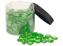 Loose parts - transparante glasstenen - groen - set van 680 gr