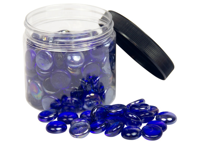 Loose Parts - Transparante Glasstenen - Donker Blauw - Set Van 680 Gr