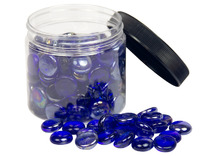 Loose parts - transparante glasstenen - donker blauw - set van 680 gr