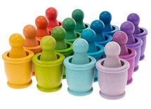 Open-ended - regenboog - figuren - beker - set van 16