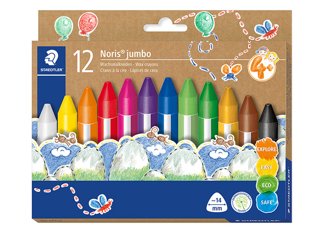 Waskrijt - Staedtler Noris Jumbo - Set Van 12 Assorti