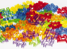 Constructie - transparante puzzelblokjes 72st