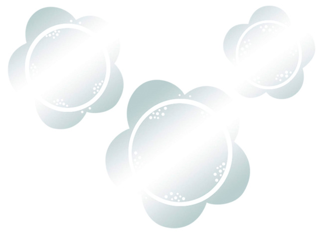 Spiegels - Bloem - Tts - Madelief - Kunststof - Set Van 3 Assorti