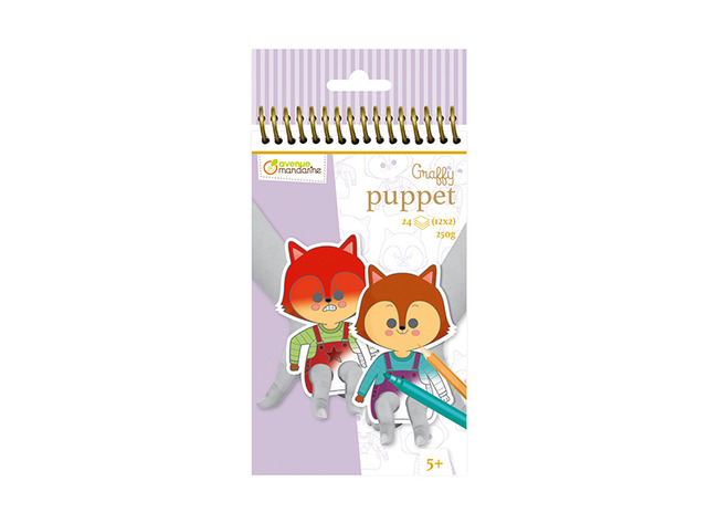 Vingerpopjes - Exaclair Graffy Puppet - Karton - 250 G - Emoties - Set Van 24