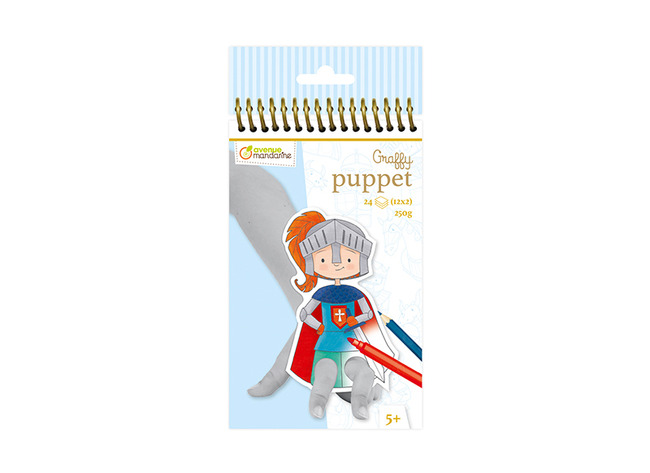 Vingerpopjes - Exaclair Graffy Puppet - Karton - 250 G - Draken En Ridders - Set Van 24