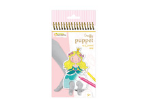 Vingerpopjes - Exaclair Graffy Puppet - karton - 250 g - prinsen en prinsessen - set van 24