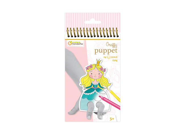 Vingerpopjes - Exaclair Graffy Puppet - Karton - 250 G - Prinsen En Prinsessen - Set Van 24