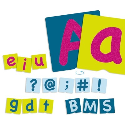 Opdrachtenkaarten - Schrijven - Akros Tactile Letter Cards With Punctuation Signs - Tactofiches - Letters En Tekens - Per Set