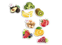 Puzzel - Akros Baby Puzzles Healthy Foods - silhouette - gezonde voeding - set van 9
