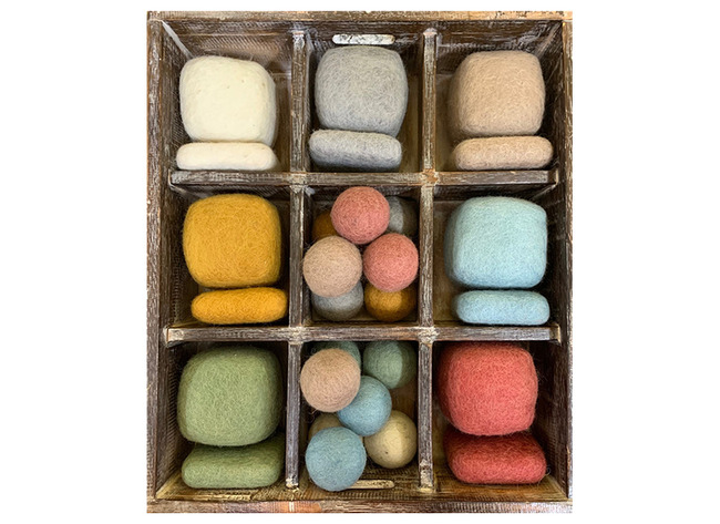 Loose Parts - Papoose - Vilt - Aarde Tinten - Set 1 - Set Van 29