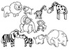 Stempels - Aladine Stampominos - safari - set van 10