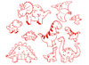 Stempels - Aladine Stampominos - dinos - set van 10
