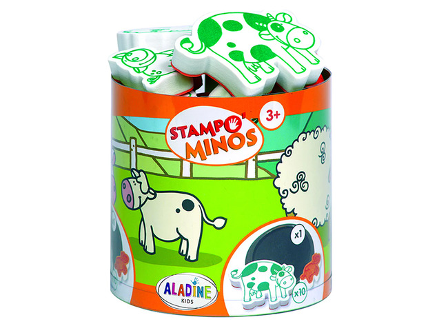 Stempels - Aladine Stampominos - Boerderijdieren - Set Van 10