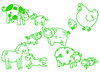 Stempels - Aladine Stampominos - boerderijdieren - set van 10