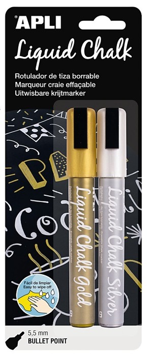 Stiften - Liquid Chalk Goud-zilver