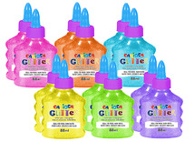 Glitterlijm - Carioca - neon - set van 12