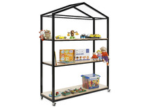 Huisje - Kast - 3 Legplanken - onderstel ral 1018 (geel) - plank beuk - per stuk