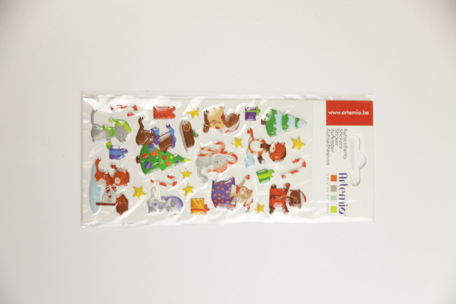 Kerst - 3 - D Stickers - Kerst - Kerstkatten - Per Stuk